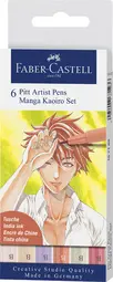 FABER-CASTELL Feutre PITT artist pen Manga Kaoiro, étui de 6