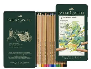 FABER-CASTELL Crayons de couleur PITT PASTELL, étui de 12 en