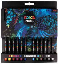 POSCA Crayons de couleur PENCIL KPE200, étui carton de 12