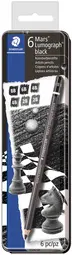 STAEDTLER Crayon Mars Lumograph black, étui métallique de 6