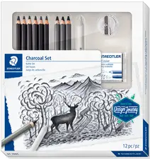 STAEDTLER Kit de dessin/ de fusains Charcoal Design Journey