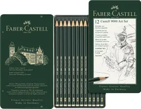 FABER-CASTELL Crayon CASTELL 9000, kit Art de 12