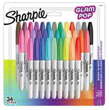 Sharpie Marqueur permanent FINE "Glam Pop", blister de 34