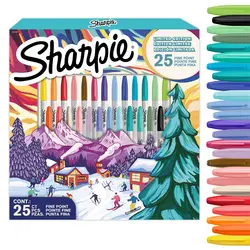 Sharpie Marqueur permanent FINE, Holiday Pack de 25