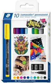 STAEDTLER Marqueur permanent 318F Lumocolor, étui de 10