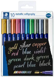 STAEDTLER Marqueur permanent metallic calligraphy, étui 10