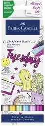 FABER-CASTELL Marqueur Sketch GOLDFABER, étui de 6 Kawaii