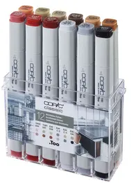 COPIC Marqueur classic, set de 12 couleurs architectes