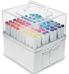 deflecto Boîte de rangement pour marqueurs "Accordéon",blanc