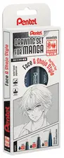Pentel Fineliner-Set "Manga Face", schwarz, 3er Set