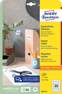 AVERY Zweckform Etiquette pour codes QR, 45 x 45 mm, carré