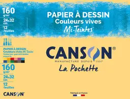 CANSON Papier dessin Mi-Teintes, 240 x 320 mm, assorti
