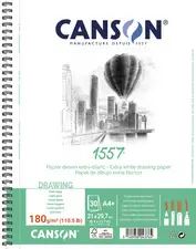 CANSON Album spiralé papier dessin 1557, A4+, 180 g/m2