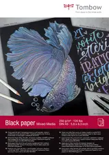 TOMBOW Bloc à dessin "Black Paper", A5, uni, 250 g/m2, noir
