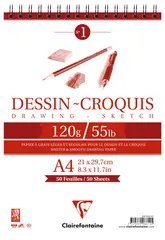 Clairefontaine Bloc papier dessin Croquis, A5, 160 g/m2