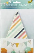 folia Guirlande de fanions "Mix & Match", en carton imprimé