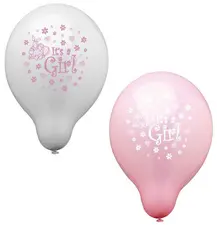 PAPSTAR Ballon de baudruche "It's a Girl", rose/blanc
