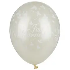 PAPSTAR Ballon de baudruche "Just Married", ivoire métallisé