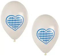 PAPSTAR Ballon de baudruche "Bleu bavarois", blanc/bleu