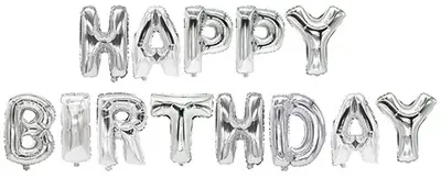 PAPSTAR Set de ballons en film "Happy Birthday", argent