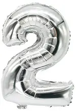 PAPSTAR Ballon en film "Chiffres", chiffre: 2, argent