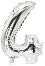 PAPSTAR Ballon en film "Chiffres", chiffre: 4, argent