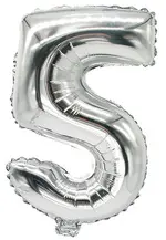PAPSTAR Ballon en film "Chiffres", chiffre: 5, argent
