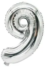 PAPSTAR Ballon en film "Chiffres", chiffre: 9, argent