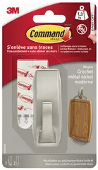 3M Command Crochet en métal "Modern", taille: M, argent