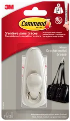 3M Command Crochet en métal "Classic", taille M, argent