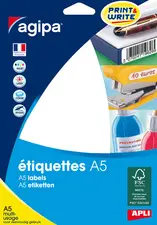 agipa Etiquette universelle, diamètre: 30 mm, rond, blanc