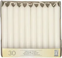 STARPAK Bougie de table, 21 mm, pack de 30, blanc