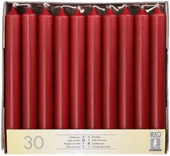 STARPAK Bougie de table, 21 mm, pack de 30, bordeaux