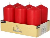 STARPAK Bougie cylindrique, diamètre: 60 mm, rouge