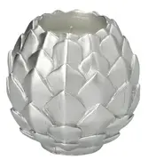 STARPAK Bougie sphérique "Pine Cone", argent