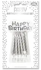 Clairefontaine Bougie d'anniversaire Happy Birthday, argent