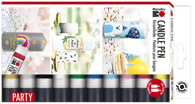 Marabu Peinture pour bougies "Candle Pen", set de 10