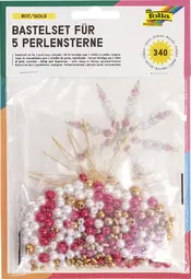folia Kit d'étoiles en perles, 340 pièces, rouge/or/blanc