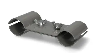 cartrend Etau - collier double pour mât, en acier, gris