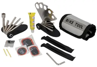 FISCHER Kit multi-outils & crevaison pour vélo, 32 pièces