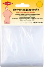 KLEIBER Poncho de pluie jetable, avec capuche, transparent