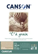CANSON Bloc papier dessin "C" à grain Couleur, ocre chiné