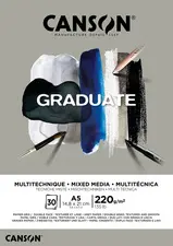 CANSON Bloc de dessin GRADUATE MIXED MEDIA, gris, A3