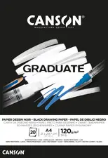 CANSON Bloc de dessin GRADUATE PAPIER NOIR, A4