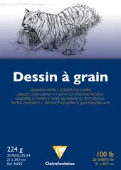 Clairefontaine Bloc papier dessin "à Grain", A4, 224 g/m2