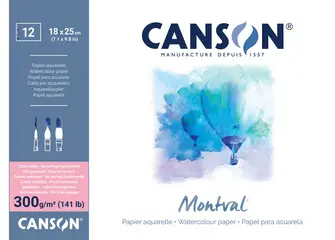 CANSON Bloc papier aquarelle "Montval", 180 x 250 mm, 300 g