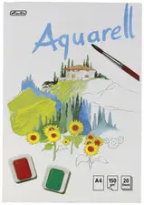 herlitz Bloc de papier aquarelle, 210 x 298 mm, contenu: 20