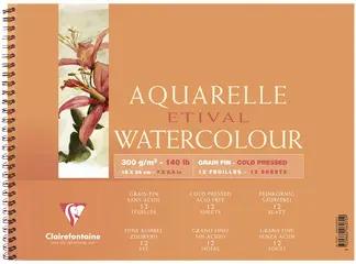 Clairefontaine Bloc artiste Aquarelle ETIVAL, 360 x 480 mm