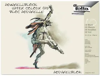 folia Bloc aquarelle, rugueux, 180 x 240 mm, 200 g/m2, blanc