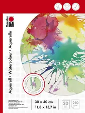 Marabu Bloc Aquarelle , 300 x 400 mm, 210 g/m2, 20 feuilles